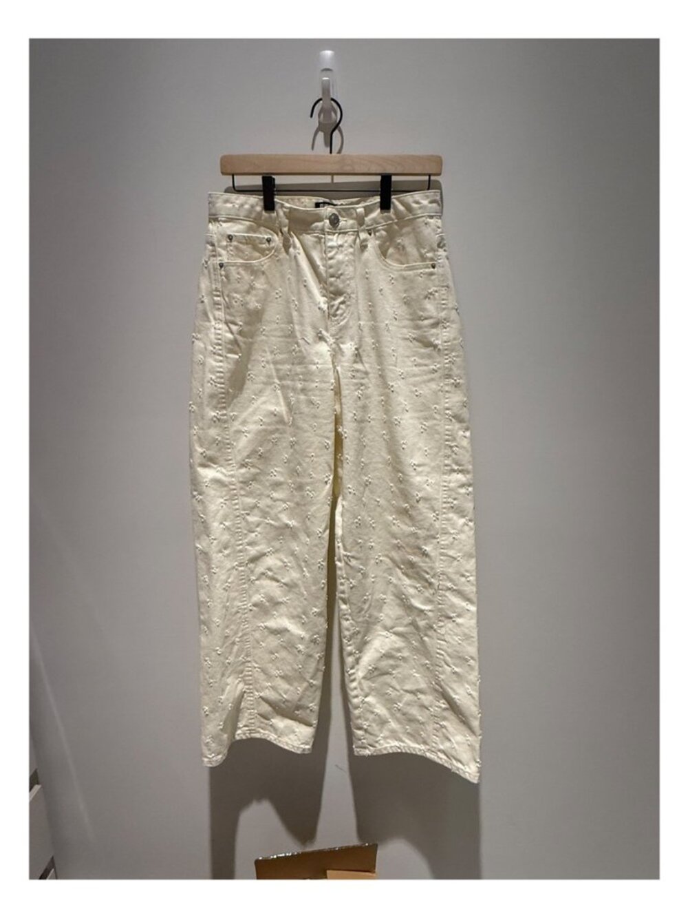 Future Collective Cream Eyelet Wide-Leg Jeans Size 8